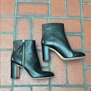 Kate Spade Black Ankle Booties with Cylindrical Heel